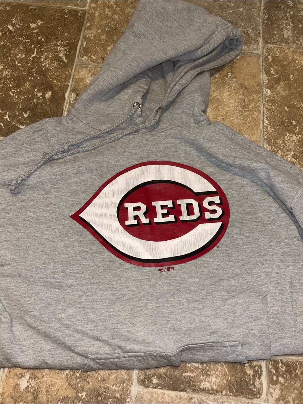 MLB Cincinnati Reds Gray Hooded Sweatshirt